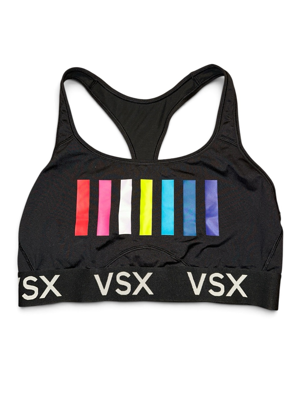 Victoria's Secret “The Player” Sports Bra with Multicolor Stripe Bars